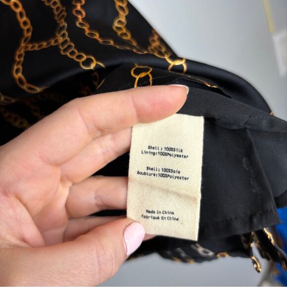 L'agence Jane Silk Camisole Tank In Black Multi Chain - Picture 6 of 7